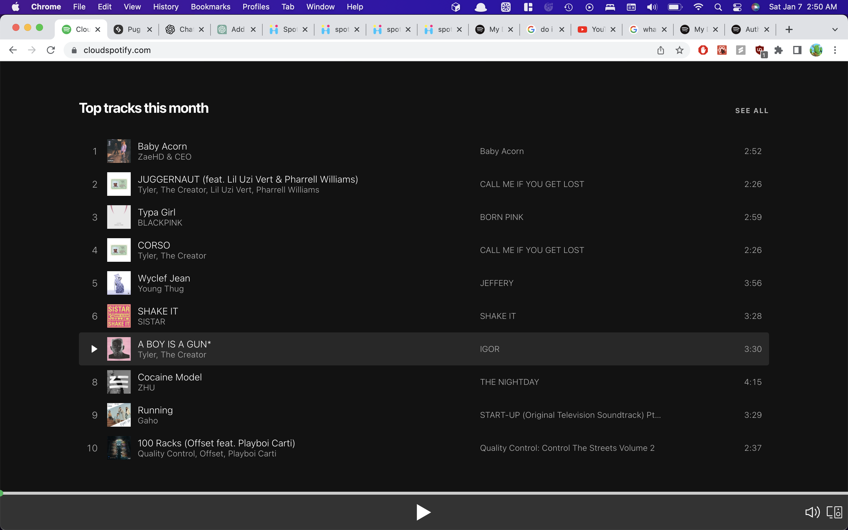Top Tracks this Month